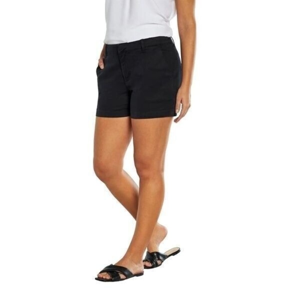 Banana Republic Chino Shorts Womens 12 Black New Mid Rise Solid Casual